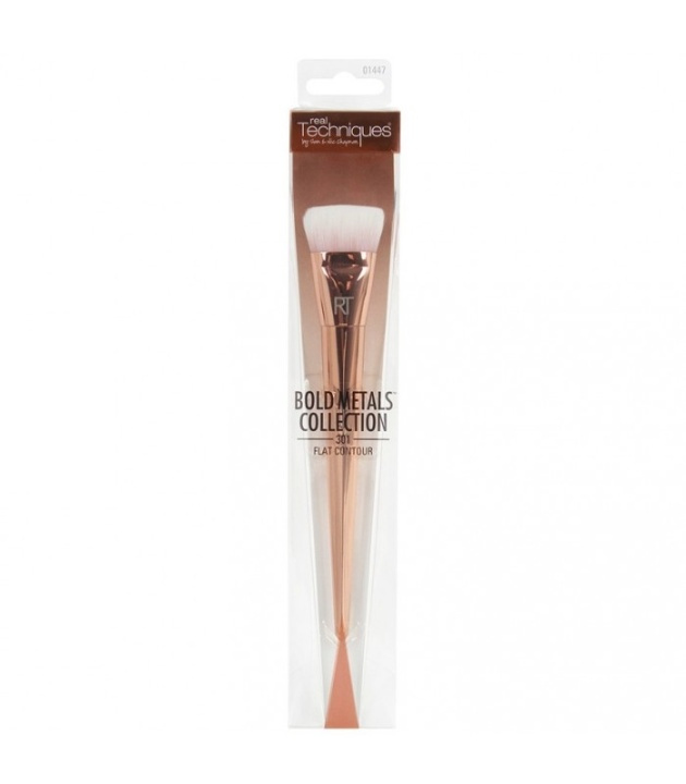 Real Techniques Bold Metal Collection 301 Flat Contour Brush i gruppen SKØNHED & HELSE / Makeup / Værktøj & Makeup sæt / Børster og pensler hos TP E-commerce Nordic AB (38-57986)