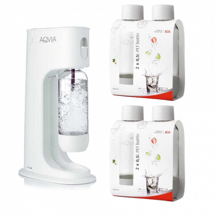 AGA Aqvia Balance (Snow White) + 4 x 0,5L PET-flaskor i gruppen HJEM, HUS & HAVE / Husholdningsapparater / Vand & Juice / Kulsyremaskiner / Kulsyremaskiner hos TP E-commerce Nordic AB (38-5876PKT2)