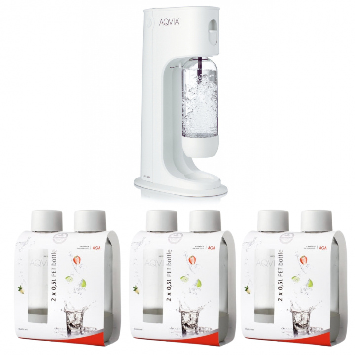 AGA Aqvia Balance (Snow White) + 6 x 0,5L PET-flaskor i gruppen HJEM, HUS & HAVE / Husholdningsapparater / Vand & Juice / Kulsyremaskiner / Kulsyremaskiner hos TP E-commerce Nordic AB (38-5876PKT3)