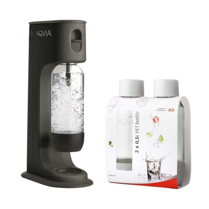 AGA Aqvia Balance (Black) + 2 x 0,5L PET-flaskor i gruppen HJEM, HUS & HAVE / Husholdningsapparater / Vand & Juice / Kulsyremaskiner / Kulsyremaskiner hos TP E-commerce Nordic AB (38-5877PKT)