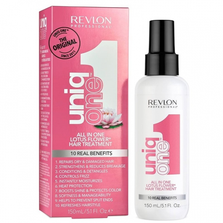 Revlon Uniq One Lotus Flower Hair Treatment 150ml i gruppen SKØNHED & HELSE / Hår og styling / Hårpleje / Balsam spray /Leave-in hos TP E-commerce Nordic AB (38-59217)
