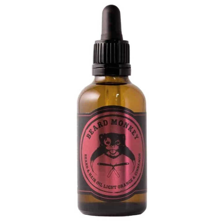 Beard Monkey Beard & Hair Oil Light Orange & Cinnamon 50ml i gruppen SKØNHED & HELSE / Hår og styling / Skæg pleje / Skæg olie hos TP E-commerce Nordic AB (38-59308)