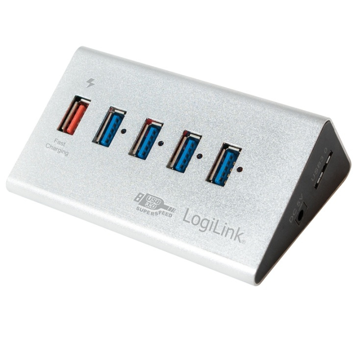 LogiLink USB 3.0-hub 4+1 fast charge (UA0227) i gruppen COMPUTERTILBEHØR / Computer Tilbehør / USB-hubs hos TP E-commerce Nordic AB (38-60472)