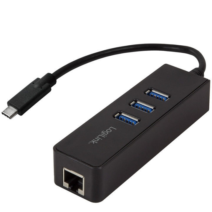 LogiLink USB-C 3-Port Hub Gigabit RJ45 (UA0283) i gruppen COMPUTERTILBEHØR / Computer Tilbehør / USB-hubs hos TP E-commerce Nordic AB (38-60478)