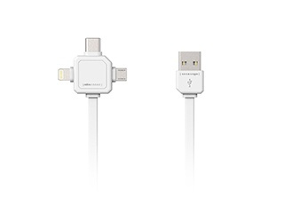 ALLOC Power USB Multicable, 1,5 m, Type-C, Lightning, Micro USB, vit i gruppen SMARTPHONES & TABLETS / Opladere og kabler / Kabler / Kabler Lightning hos TP E-commerce Nordic AB (38-61174)