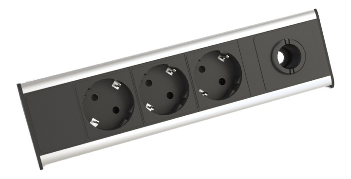 Axessline Desk, powerstrip 3xCEE 7/4 outlets, 1,5m cable, alu/black i gruppen HJEM, HUS & HAVE / Elektricitet & Belysning / Stikdåse hos TP E-commerce Nordic AB (38-61318)
