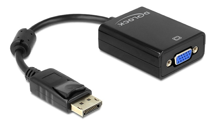 Delock Adapter Displayport 1.2 male > VGA female black i gruppen COMPUTERTILBEHØR / Kabler og adaptere / DisplayPort / Adaptere hos TP E-commerce Nordic AB (38-61427)