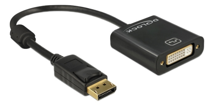 Delock Adapter Displayport 1.2 male to DVI female, 4K, passive, black i gruppen COMPUTERTILBEHØR / Kabler og adaptere / DisplayPort / Adaptere hos TP E-commerce Nordic AB (38-61428)