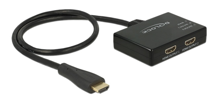 Delock HDMI Splitter 1 x HDMI ind > 2 x HDMI ud 4K i gruppen HJEMMEELEKTRONIK / Kabler og adaptere / HDMI / Adaptere hos TP E-commerce Nordic AB (38-61462)