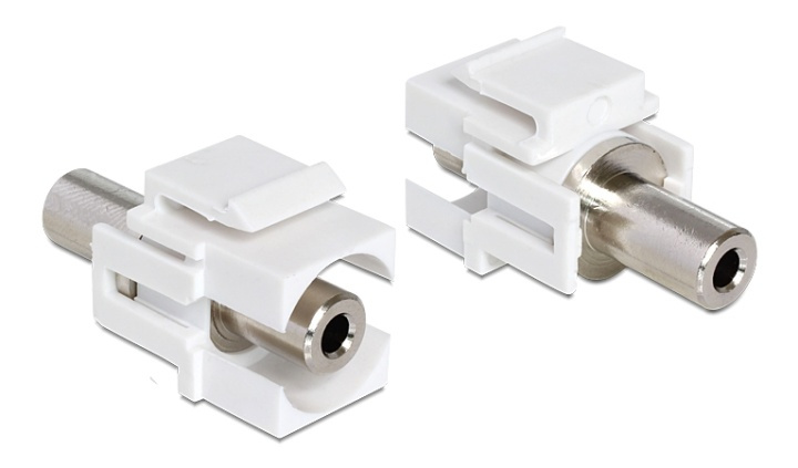 DeLOCK Keystone module, 3.5mm fe - 3.5mm fe, 19.2x14.9mm, white i gruppen COMPUTERTILBEHØR / Kabler og adaptere / Netværkskabler / Adaptere og samlemuffer hos TP E-commerce Nordic AB (38-61471)