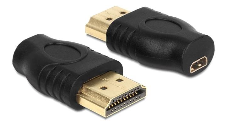 DeLOCK Micro HDMI to HDMI adapter, 1xHDMI Micro-D 19-pin ho, 1xHDMI-A i gruppen HJEMMEELEKTRONIK / Kabler og adaptere / HDMI / Adaptere hos TP E-commerce Nordic AB (38-61480)