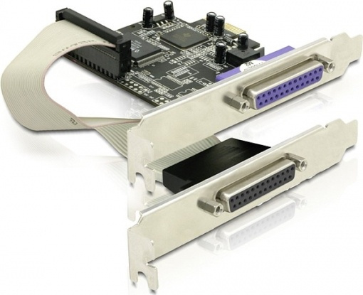 DeLOCK PCI-Express x1 kort med 2xParallelporte, 2xDB25 hun, 1xParallel i gruppen COMPUTERTILBEHØR / Netværk / Netværkskort / PCI Express hos TP E-commerce Nordic AB (38-61499)