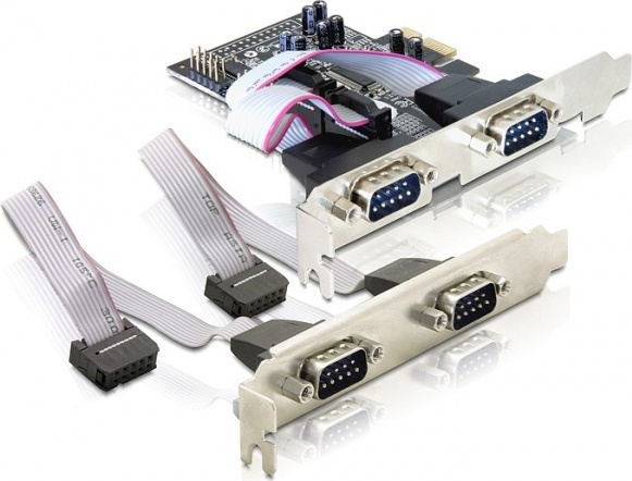 DeLOCK PCI-Express x1 kort med 4xSerieporte, RS-232, DB9 han, 2 porte i gruppen COMPUTERTILBEHØR / Netværk / Netværkskort / PCI Express hos TP E-commerce Nordic AB (38-61501)