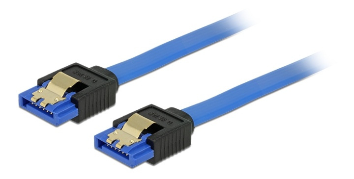 DeLOCK SATA cable, straight plugs, 0,2m, blue i gruppen COMPUTERTILBEHØR / Kabler og adaptere / Interne / SATA hos TP E-commerce Nordic AB (38-61517)