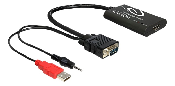 Delock VGA to HDMI Adapter with Audio i gruppen HJEMMEELEKTRONIK / Kabler og adaptere / HDMI / Adaptere hos TP E-commerce Nordic AB (38-61531)