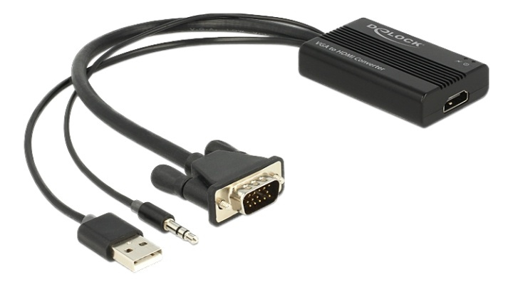 Delock VGA to HDMI Adapter with Audio i gruppen HJEMMEELEKTRONIK / Kabler og adaptere / HDMI / Adaptere hos TP E-commerce Nordic AB (38-61532)