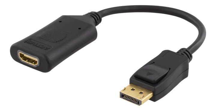 DELTACO DisplayPort - HDMI adapter, 4096x2160 60Hz, 0.1m, black i gruppen HJEMMEELEKTRONIK / Kabler og adaptere / HDMI / Adaptere hos TP E-commerce Nordic AB (38-61549)