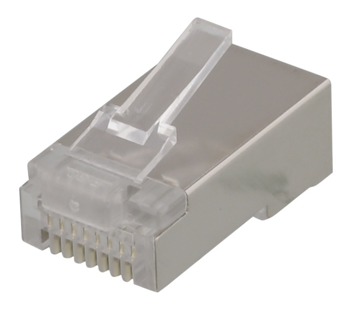 DELTACO RJ45 connector for patch cable, Cat5e, shielded, 20pcs i gruppen COMPUTERTILBEHØR / Kabler og adaptere / Netværkskabler / Adaptere og samlemuffer hos TP E-commerce Nordic AB (38-61645)