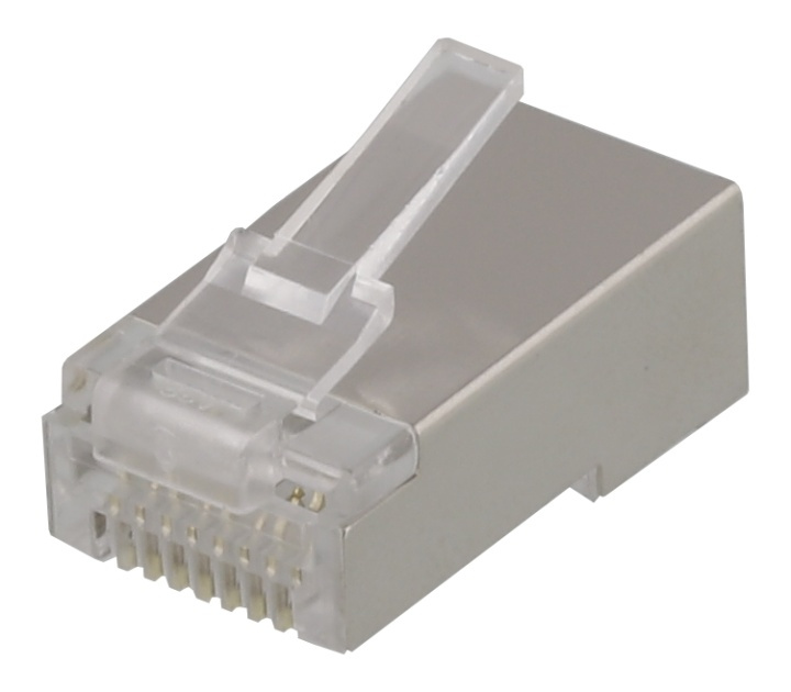 DELTACO RJ45 connector for patch cable, Cat6, shielded, 20pcs i gruppen COMPUTERTILBEHØR / Kabler og adaptere / Netværkskabler / Adaptere og samlemuffer hos TP E-commerce Nordic AB (38-61646)