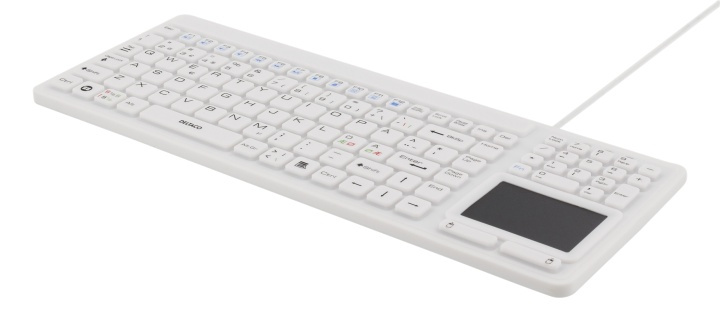 DELTACO rubberized keyboard with touchpad, IP68, 105 keys, white i gruppen COMPUTERTILBEHØR / Mus og tastatur / Tastatur / Ledningsfri hos TP E-commerce Nordic AB (38-61663)