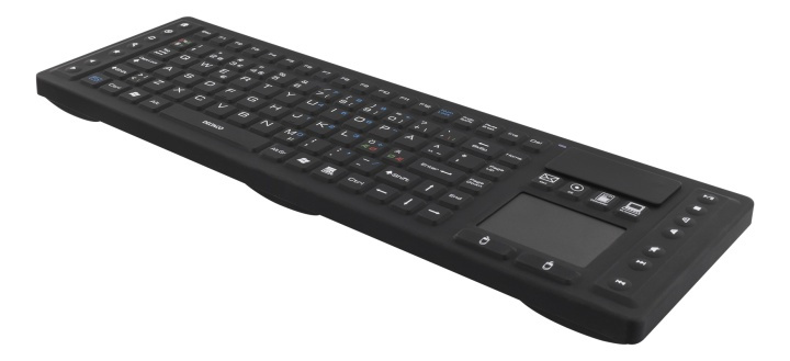 DELTACO Wireless Keyboard with touchpad, silicone, IP65, 2,4 GHz,black i gruppen COMPUTERTILBEHØR / Mus og tastatur / Tastatur / Ledningsfri hos TP E-commerce Nordic AB (38-61665)
