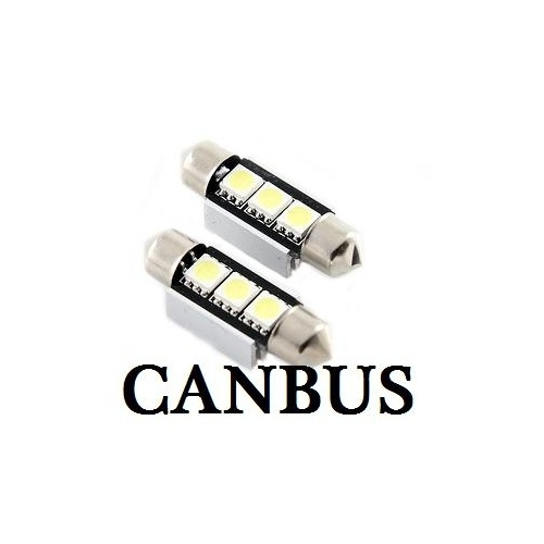LED Spollampa, Sockel C5W, 3-LED 2-Pack (CANBUS) i gruppen BIL / Bil belysning / Nummerplade lys hos TP E-commerce Nordic AB (38-6170)