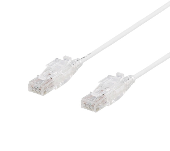 DELTACO U/UTP Cat6A patch cable, 0.5m, 500MHz, lockable, white i gruppen COMPUTERTILBEHØR / Kabler og adaptere / DVI / Kabler hos TP E-commerce Nordic AB (38-61707)
