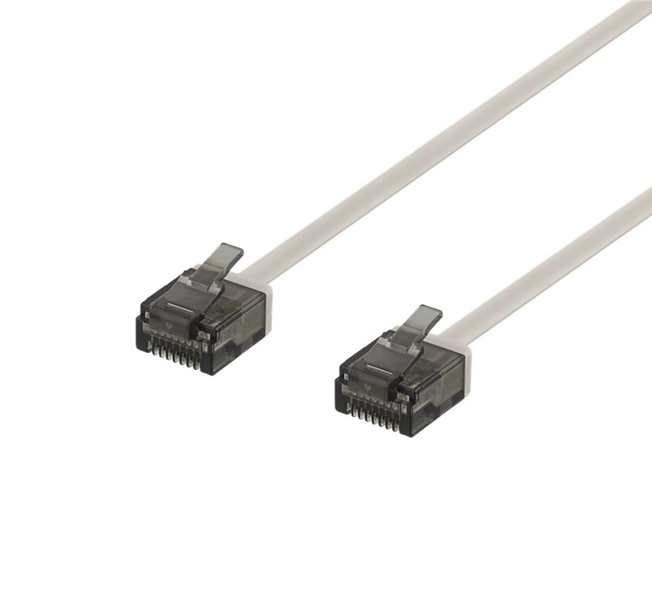 DELTACO U/UTP Cat6a patch cable, flat, 0.3m, 1mm thick, gray i gruppen COMPUTERTILBEHØR / Kabler og adaptere / Netværkskabler / Cat6 hos TP E-commerce Nordic AB (38-61717)