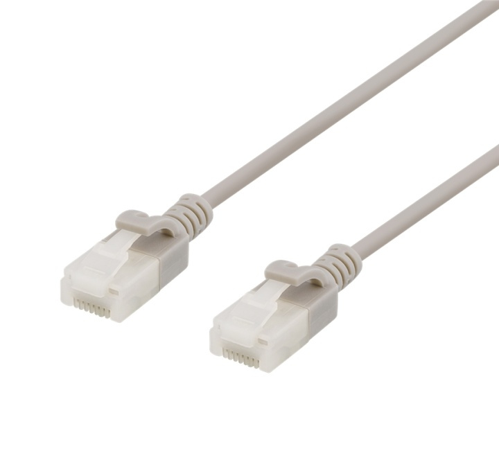 DELTACO U/UTP Cat6a patch cable, slim, 3,5mm diameter, 0,3m, gray i gruppen COMPUTERTILBEHØR / Kabler og adaptere / Netværkskabler / Cat6 hos TP E-commerce Nordic AB (38-61731)