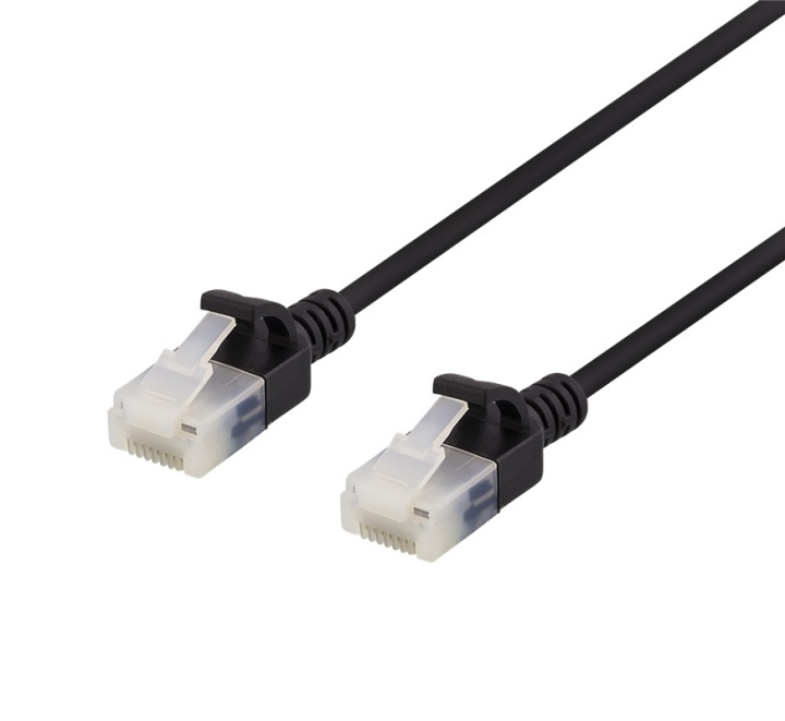 DELTACO U/UTP Cat6a patch cable, slim, 3,5mm diameter, 0,5m, black i gruppen COMPUTERTILBEHØR / Kabler og adaptere / Netværkskabler / Cat6 hos TP E-commerce Nordic AB (38-61734)