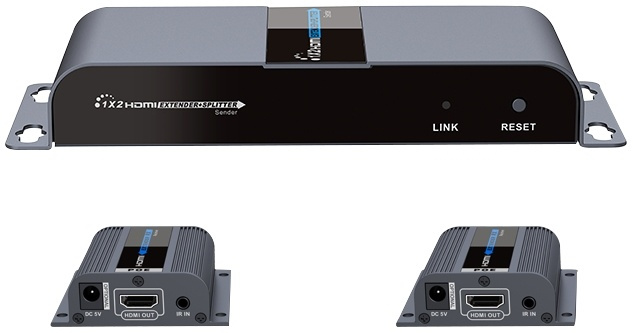 1X2 HDMI Extender Splitter over CAT6/6a/7 40m med IR pass-back i gruppen HJEMMEELEKTRONIK / Kabler og adaptere / HDMI / Adaptere hos TP E-commerce Nordic AB (38-61856)