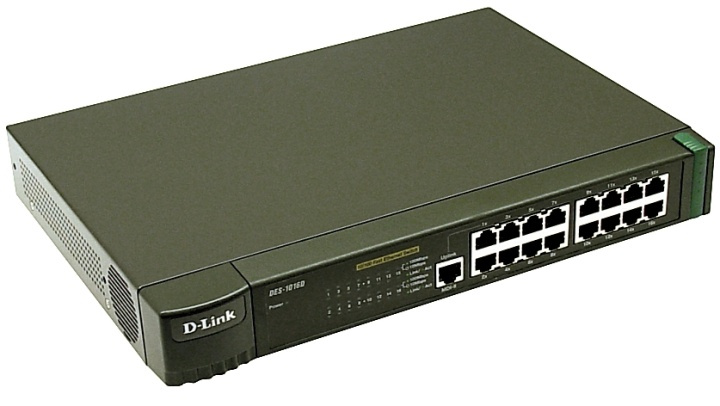 D-Link switch 16x10/100Mbps, NWay, uplink i gruppen COMPUTERTILBEHØR / Netværk / Switches / 10/100Mbps hos TP E-commerce Nordic AB (38-61985)