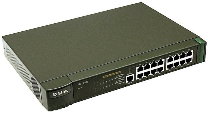 D-Link switch 16x10/100Mbps, NWay, uplink, Fyndvara i gruppen COMPUTERTILBEHØR / Netværk / Switches hos TP E-commerce Nordic AB (38-61985D)