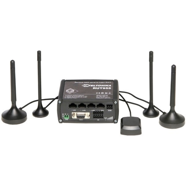 Teltonika RUT955 GSM-3G-4G router, dual sim, 4G up to 150 Mbps, black i gruppen COMPUTERTILBEHØR / Netværk / Routere hos TP E-commerce Nordic AB (38-62490)