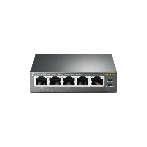 TP-Link Desktop Switch, 4-Ports, PoE, 100 Mbps, 58W, black i gruppen COMPUTERTILBEHØR / Netværk / Switches hos TP E-commerce Nordic AB (38-62527)