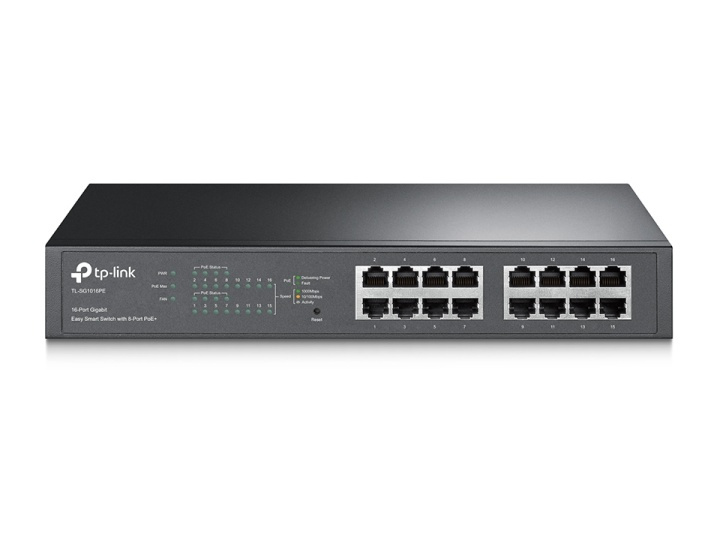 TP-LINK TL-SG1016PE 16-Port Gigabit PoE Switch, 8-Port PoE+ i gruppen COMPUTERTILBEHØR / Netværk / Switches / 10/100/1000Mbps hos TP E-commerce Nordic AB (38-62533)