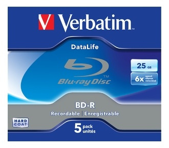 Verbatim BD-R SL Datalife, 25GB, 6x speed, 5-pack, BD-R version 1.3 i gruppen HJEMMEELEKTRONIK / Lagringsmedier / CD / DVD / BD-diske / Blu-Ray hos TP E-commerce Nordic AB (38-62606)