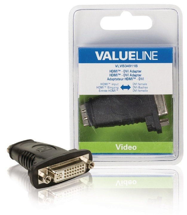 Valueline High Speed Hdmi Med Ethernet Adapter HDMI Hun - DVI-D 24 + 1-Pin Hun Sort i gruppen HJEMMEELEKTRONIK / Kabler og adaptere / HDMI / Adaptere hos TP E-commerce Nordic AB (38-63861)