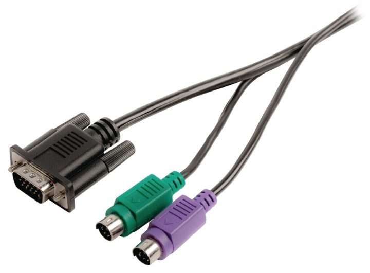 Valueline Vga-Kabel VGA Han + 2x PS2 Han - VGA Han + 2x PS / 2 Han 2.00 m Sort i gruppen COMPUTERTILBEHØR / Kabler og adaptere / VGA / Kabler hos TP E-commerce Nordic AB (38-63983)