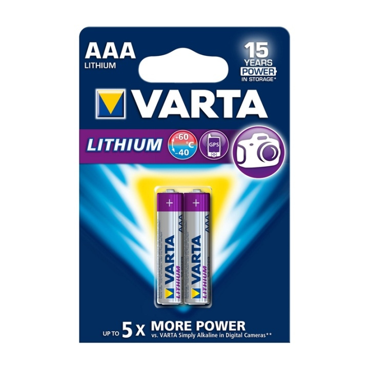 Lithium Batteri Aaa | 1.5 V DC | 1100 mAh | 2-Blister kort | Grå / Sølv i gruppen HJEMMEELEKTRONIK / Batterier og opladere / Batterier / AAA hos TP E-commerce Nordic AB (38-63996)