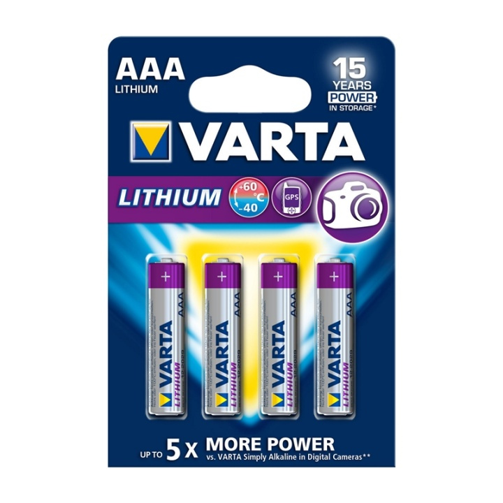 Varta Lithium Batteri Aaa | 1.5 V DC | 1100 mAh | 4-Blister kort | Grå / Sølv i gruppen HJEMMEELEKTRONIK / Batterier og opladere / Batterier / AAA hos TP E-commerce Nordic AB (38-63997)
