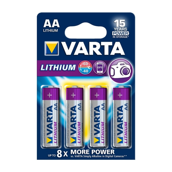 Varta Lithium Batteri Aa | 1.5 V DC | 2900 mAh | 4-Blister kort | Grå / Sølv i gruppen HJEMMEELEKTRONIK / Batterier og opladere / Batterier / AA hos TP E-commerce Nordic AB (38-63998)