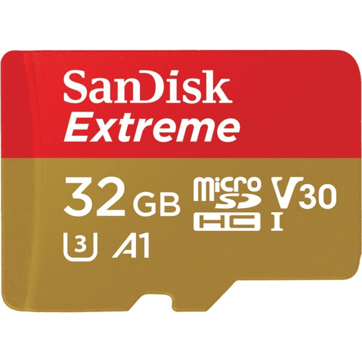 SANDISK MicroSDXC Extreme 32GB 100MB/s A2 C10 V30 UHS-I U3 i gruppen HJEMMEELEKTRONIK / Lagringsmedier / Hukommelseskort / MicroSD/HC/XC hos TP E-commerce Nordic AB (38-65328)