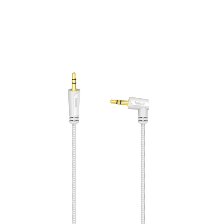 Hama Kabel Audio 3.5mm-3.5mm Vinklad Vit 2m i gruppen HJEMMEELEKTRONIK / Kabler og adaptere / Audio Analog / 3.5 mm hos TP E-commerce Nordic AB (38-65946)