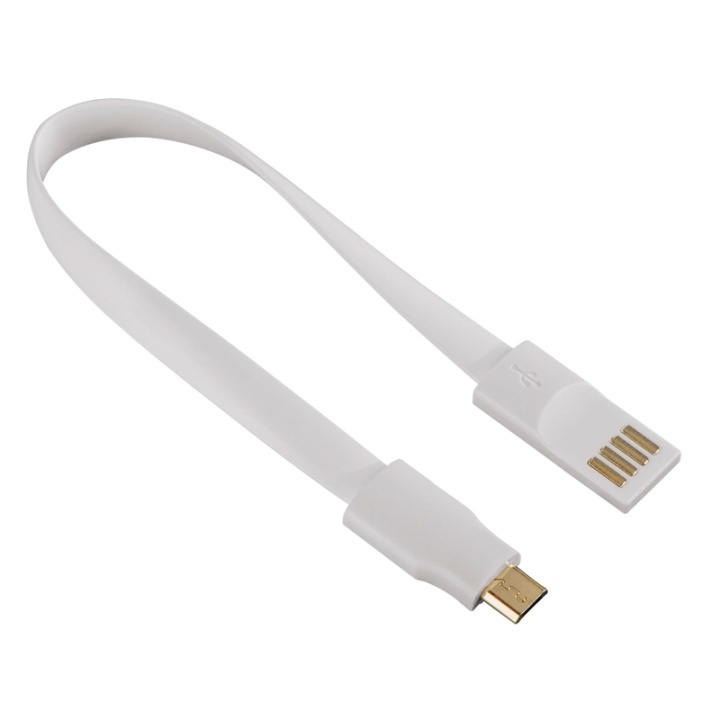 HAMA Synkkabel MicroUSB Magnet 0.2m Hvid i gruppen SMARTPHONES & TABLETS / Opladere og kabler / Kabler / Kabler microUSB hos TP E-commerce Nordic AB (38-65984)