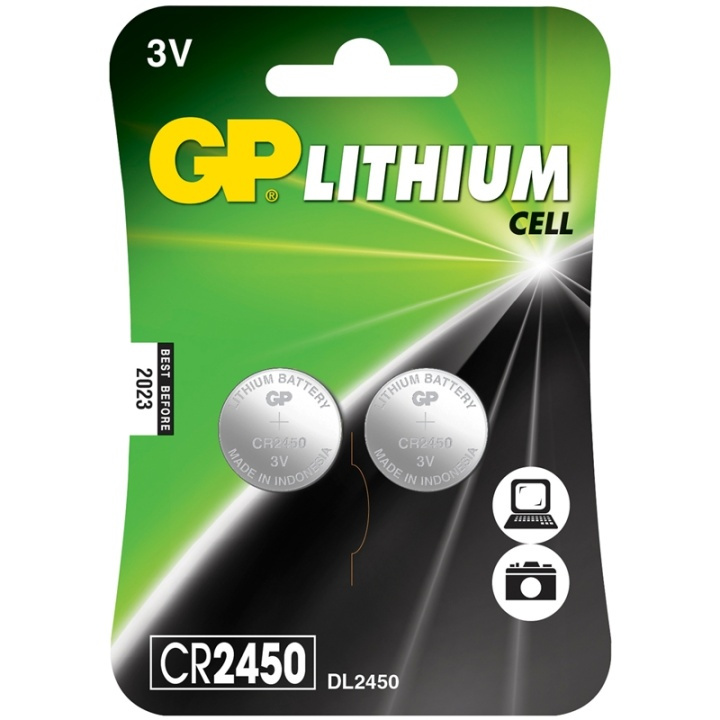 GP CR2450 3V Knappcell 2-pack i gruppen HJEMMEELEKTRONIK / Batterier og opladere / Batterier / Knapcelle hos TP E-commerce Nordic AB (38-66540)