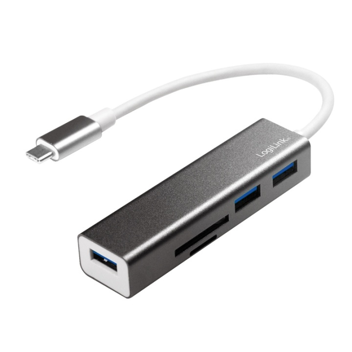 LogiLink 2direct LogiLink USB-C 3-Port Hub Card Reader Hub 3 porte USB i gruppen COMPUTERTILBEHØR / Computer Tilbehør / USB-hubs hos TP E-commerce Nordic AB (38-66589)