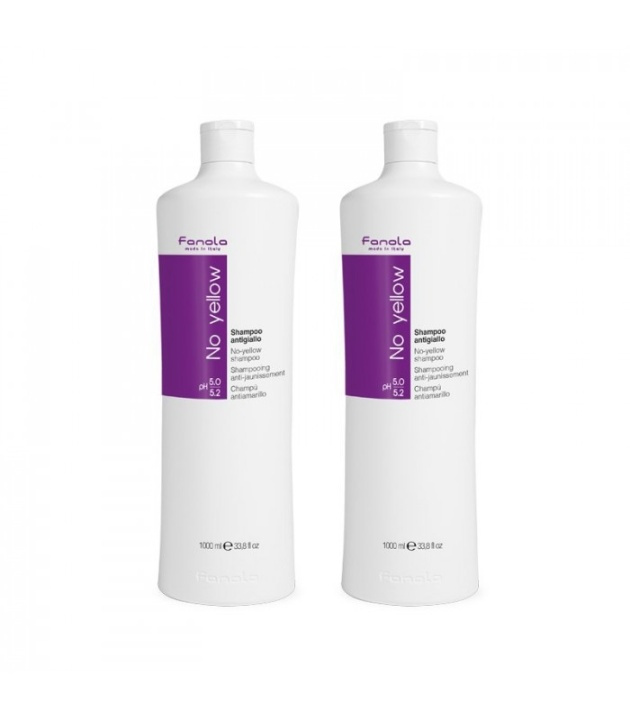 2-pack Fanola No Yellow Schampoo 1000ml i gruppen SKØNHED & HELSE / Hår og styling / Hårpleje / Hårfarve / Sølv shampoo hos TP E-commerce Nordic AB (38-68159)