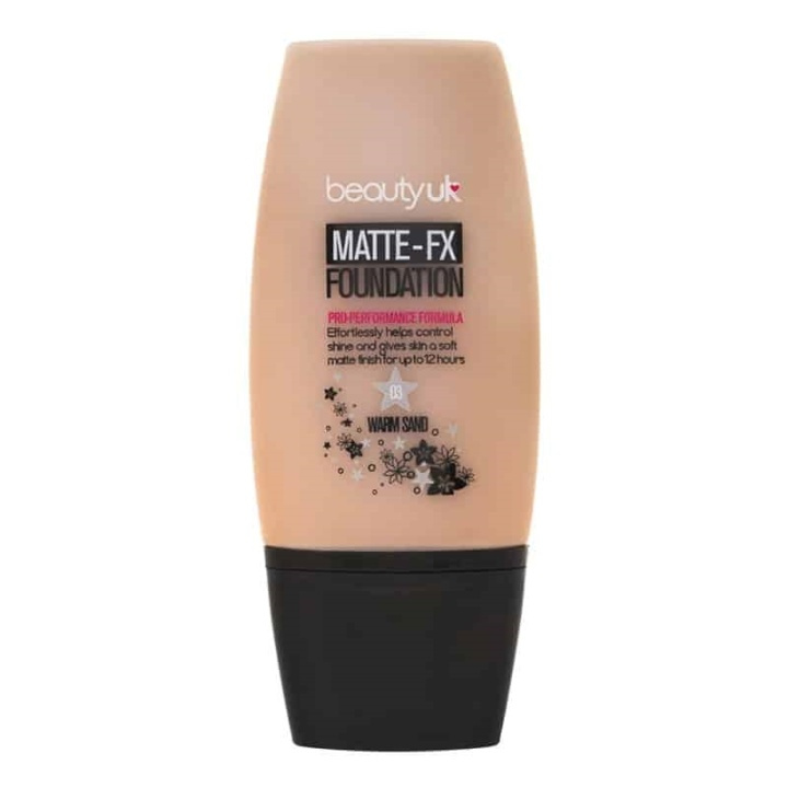 Beauty UK Matte FX Foundation - No.3 Warm Sand i gruppen SKØNHED & HELSE / Makeup / Makeup ansigt / Foundation hos TP E-commerce Nordic AB (38-68923)