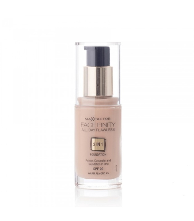 Max Factor Facefinity 3 In 1 Foundation 45 Warm Almond i gruppen SKØNHED & HELSE / Makeup / Makeup ansigt / Foundation hos TP E-commerce Nordic AB (38-68984)